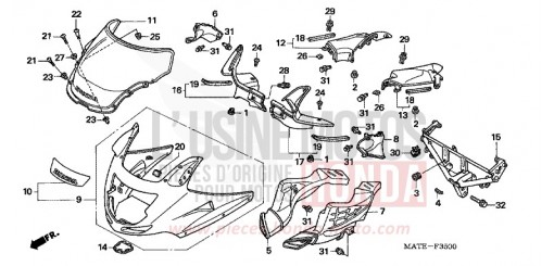 UPPER COWL CBR1100XX6 de 2006